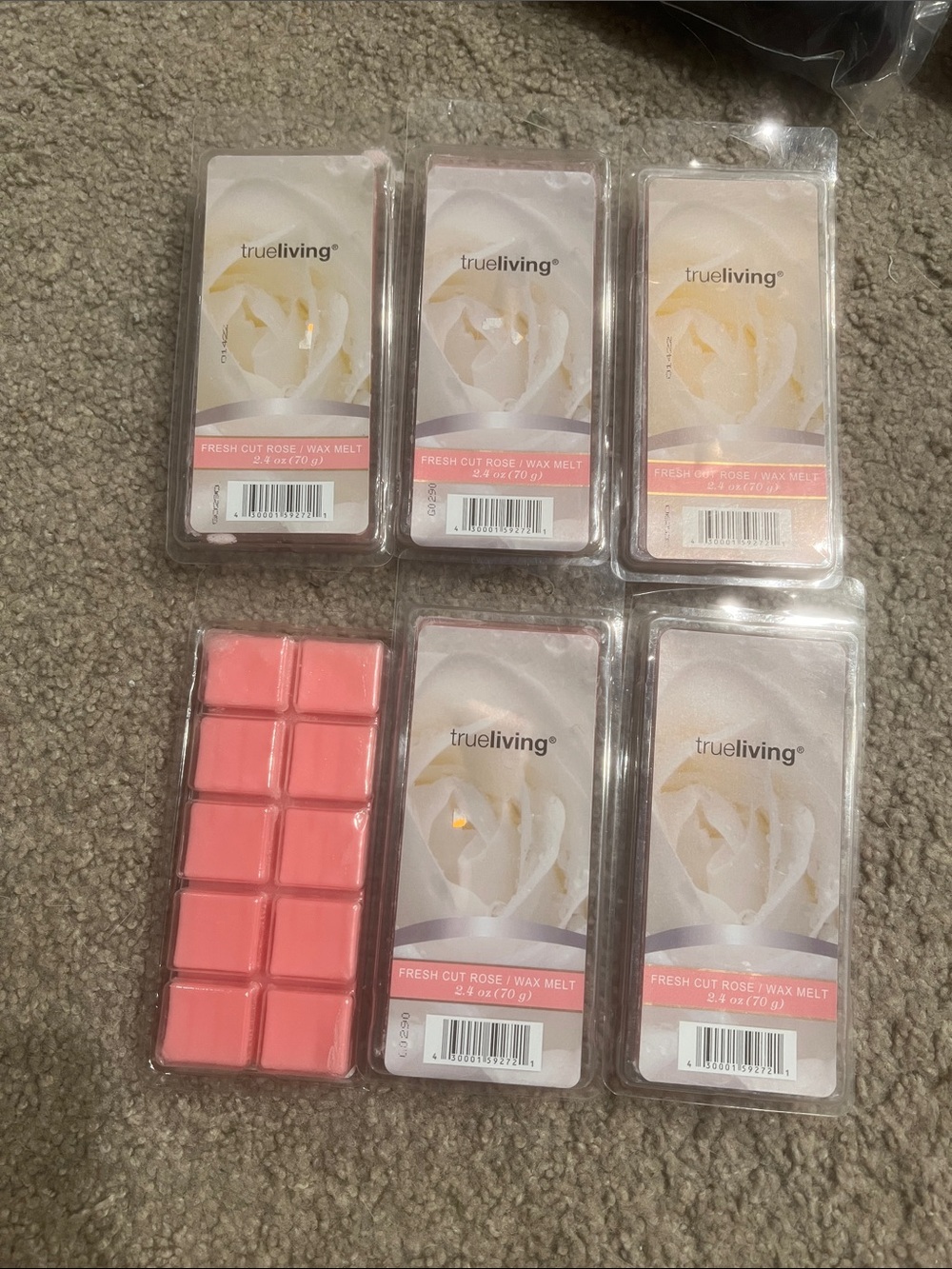 Fresh Cut Rose Wax Melts - Pink Scented Wax Cubes (Pack)